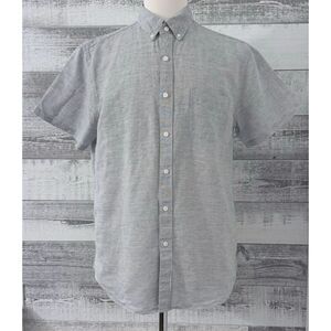 J. CREW Baird Mcnutt Irish Linen Blend Button-Down Shirt Men's Sz L Blue Resort